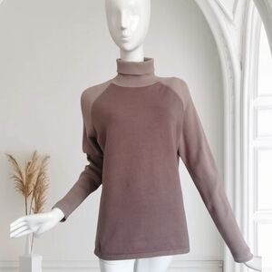 Nike Taupe Mix Ribbed Turtleneck Sweater